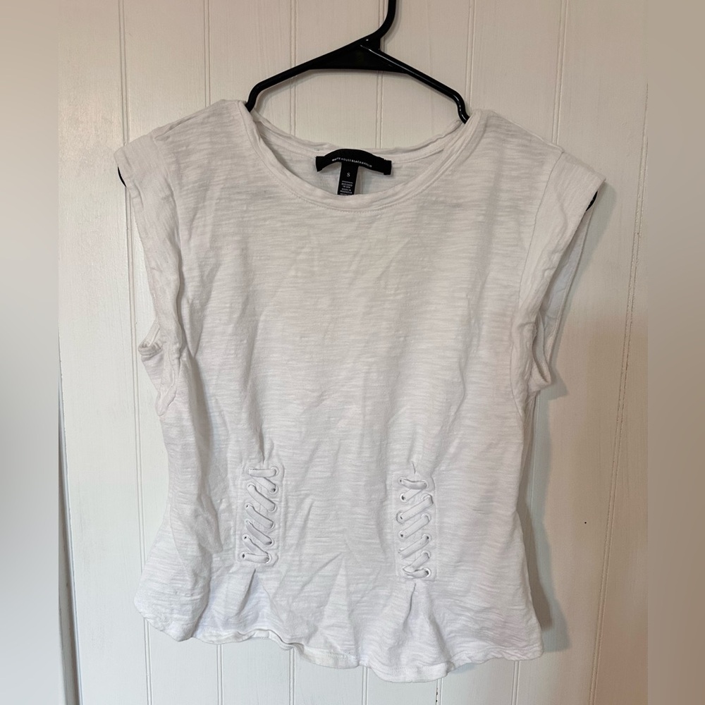 WHBM White Cinching Blouse